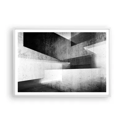 Produktbild von Gerahmtes Poster - Weißer Rahmen - Dreidimensional Illusion optisch - 100x70 cm - Wand Bild - Wanddeko - Wandbilder - Kunstposter - Wandposter - Bilderrahmen - Bilder - Kunstdruck - P2WAA100x70-4962