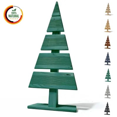 Immagine prodotto di Floranica Albero di Natale in legno naturale 60x27cm Verde Decorazione natalizia per interni ed esterni albero in legno di larice fatto a mano