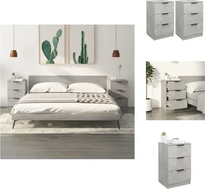 Obrázek produktu pro vidaXL Noční stolky 2 ks. Betonově šedé 40x36x65 cm - Noční stolky