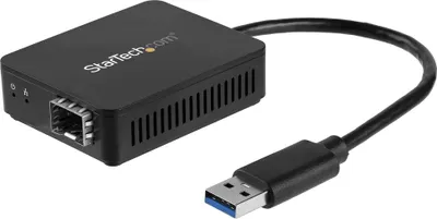 Zdjęcie produktu dla StarTech.com US1GA30SFP, Przewodowa, USB, Włókno, 1000 Mbit/s, Czarny