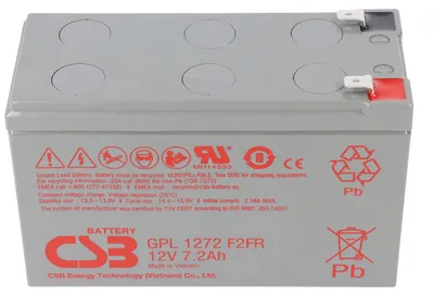 Zdjęcie produktu dla CSB GPL1272 12 V 7200 mAh 150,9 x 64,8 x 98,6 mm GPL1272F2