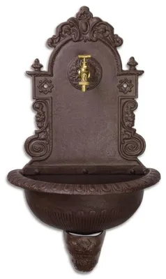 Immagine prodotto di Casa Padrino fontana da parete in stile liberty marrone 44,2 x 24,1 x h. 76,2 cm - Arredo e decorazione giardino