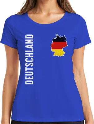 Zdjęcie produktu dla Germany Flag Footballers World Cup 2026 Koszulka damska, Niebieski, L
