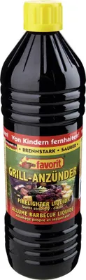 Obrázek produktu pro Favorit Grillanzünder flüssig 1000 ml; Anzünder brennstark, für Grill und Ofen