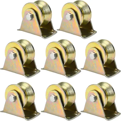 Immagine prodotto di Solidchoice - Set di 8 carrucole in acciaio a forma di "U" per sistemi di corde e cavi