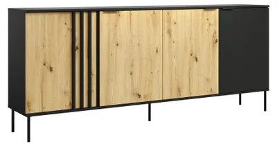 Obrázok produktu pre raumhirsch Komoda, čierna, dub Artisan, 220 x 92 x 40 cm