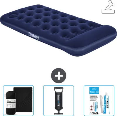 Obrázek produktu pro Bestway nafukovací matrace - pro 1 osobu - 99 x 188 x 28 cm - modrá - včetně příslušenství