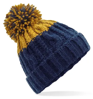 Imagen del producto de Beechfield - Gorro uni para hombre/mujer, modelo Apres FK1178 (talla única) (azul marino/mostaza)