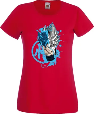 Zdjęcie produktu dla Koszulka Damska Anime Manga Dragon Anime Manga Ball Z Goku Super Saiyan 01 Saiyan, Lady 2XL / Czerwony