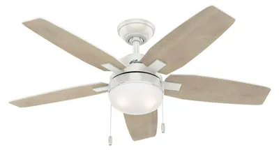 Produktbild von Deckenventilator mit Beleuchtung und Zugketten Arcot Weiß 117 cm
