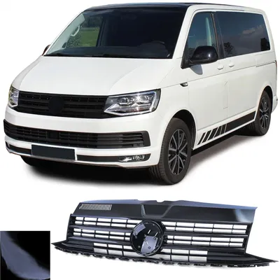 Kühlergrill Sportgrill SCHWARZ GLANZ für VW T6 VI Bus Transporter 2015-2019 – Produktansicht