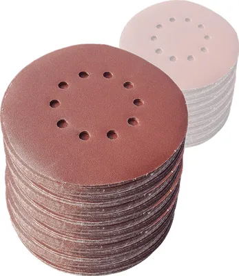 Produktbild von 25 Stück Klett Schleifscheiben Ø225mm Körnung P100 Schleifpapier Exzenter Schleifblätter Trockenbauschleifer Haftscheibe Klettscheibe Sandpapier Schleifteller Haftgewebe BOHRFUX