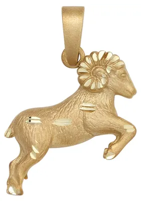 Produktbild von Anhänger Widder Horoskop Sternzeichen 925 Silber vergoldet mattiert Halsschmuck