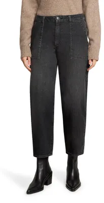 Productafbeelding van Betty & Co dames baggy jeans met wassing, maat 46, zwarte denim