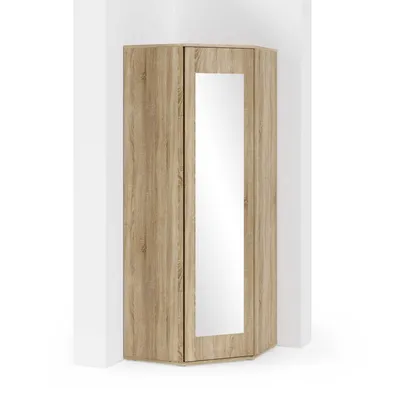 Produktbild von Eckschrank "Modulo", Kleiderschrank mit Spiegel, Sonoma Eiche Matt