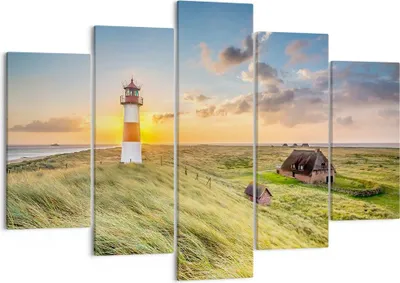 Produktbild von Bild auf Leinwand - Leinwandbild - Leuchtturm Meer - 150x100cm - Wand Bild - Wanddeko - Wandbilder - Leinwanddruck - Bilder - Kunstdruck - Wanddekoration - Leinwand bilder - Wandkunst - EA150x100-3695