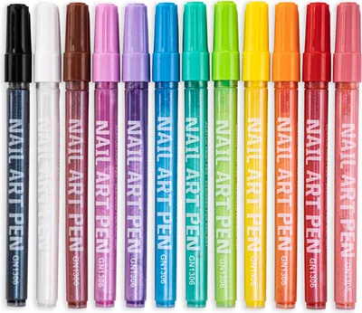 Produktbild von 12-teiliges Nagelkunst-Stifte-Set, 3D-Nagellackstift, schnelltrocknender Nagelpunkt, Graffiti-Punktierstift, Nagelkunst-Marker, Zeichen- und Malstift für das Maniküre-Werkzeug im Heimsalon