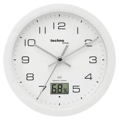 Produktbild von Technoline WT 3100, Wand, Analoge Uhr, Rund, Weiß, 57 mm, 17 cm