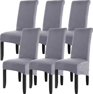 Obrázek produktu pro Jídelna Stretch židle kryty XL Elastické vysoké zadní židle kryty pro banket restaurace Decoratio（6 kusů, světle šedá）