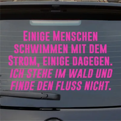 Produktbild von Heckscheibenaufkleber Menschen schwimmen mit dem Strom, einige dagegen. 55x31 cm Pink Auto Aufkleber Sticker