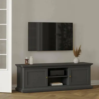 Image de Ziba - Meuble TV, 149x42x51h cm Gris, une étagère
