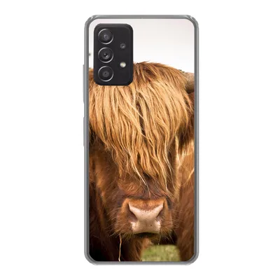 Produktbild von MuchoWow® Handyhülle Schutzhülle Hülle für Samsung Galaxy A53 5G Schottische Highlander - Braun - Gras Silikon Softcase Handy Hülle - Schutzabdeckung