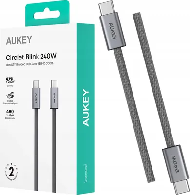Zdjęcie produktu dla Kabel do ładowania AUKEY USB-C / USB-C 1,8m 240W 480Mbps OPLOT CB-DCC242