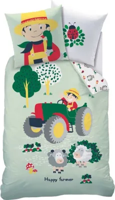 Image de Tracteur Parure de lit Trecker Happy Farmer 135 x 200 cm 80 x 80 cm