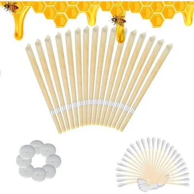 Produktbild von Bienenwachs Ohrenkerzen 16 Stück mit Sicherheitsfilter und Schutzscheiben
