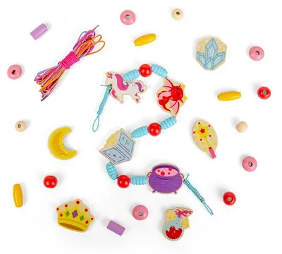 Produktbild von BigJigs Schmuck Bastelset magische Holzperlen für Kinder
