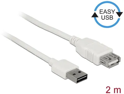 Obrázok produktu pre DeLOCK 85200, 2 m, USB A, USB A, USB 2.0, Samec/Samica, Biela