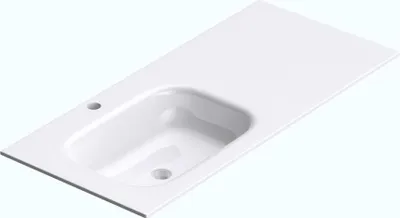 Immagine prodotto di doporro Lavabo ad Incasso Soprapiano 100 cm in Marmoresina Bianco Lucido, Lavabo Bagno da Appoggio Lavandino con Foro Rubinetto Vasca a Sinistra Colossum04