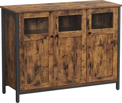 Produktbild von VASAGLE Sideboard, 100 x 35 x 75 cm, verstellbaren Ablage, mit Glastüren