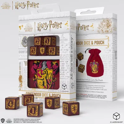 Immagine prodotto di Harry Potter - Set di dadi e borsa Grifondoro