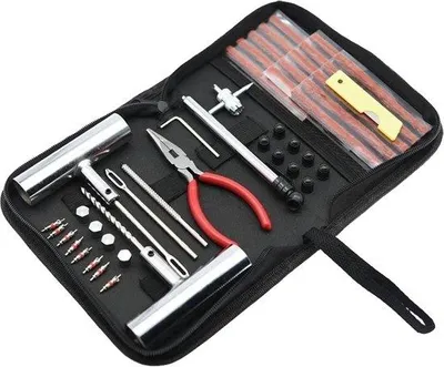 Produktbild von Universalreparatieset für Tubeless-Reifen, robuste Notreparatur für Auto- und LKW-Reifen, 46-teiliges Set.