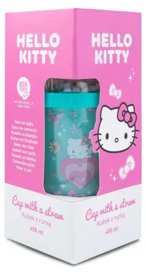 Image de Tasse avec paille Hello Kitty bleu clair et rose