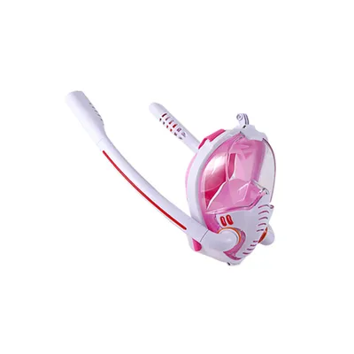 Produktbild von MODFU Schnorchelmaske Vollmaske CO2 Sicheres Atmen Müheloses Atmen 180° Sichtfeld Anti-Leck Doppelrohre mit Kamerahalterung Schnorchelsets für Kinder und Erwachsene L/XL