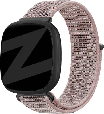 Produktbild von Bandz Nylonband (rosa) passend für Fitbit Versa 3 / Versa 4 / Sense / Sense 2 - Nylonband mit Klettverschluss - Rosa Nylonband