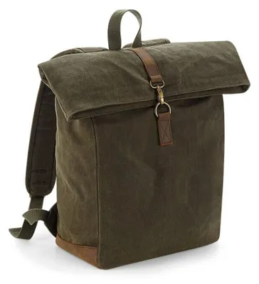 Image de Quadra - Sac à dos « Heritage »,  détails en cuir FK1540 (taille unique) (vert olive)