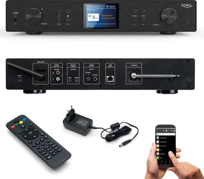 Produktbild von XORO HFT 440 - Internetradio DAB+ & UKW-Empfang zur Erweiterung einer HiFi Anlage, 2,4 GHz WLAN, Bluetooth, Spotify Connect, Musik Streaming per UPnP