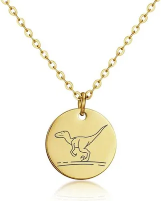 Produktbild von SILBERKETTEN STORE Halskette mit Anhänger Velociraptor - Edelstahl, gold, Länge 45 - 45cm