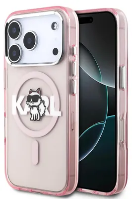 Zdjęcie produktu dla Etui Karl Lagerfeld IML Choupette MagSafe do iPhone 17 Pro różowy