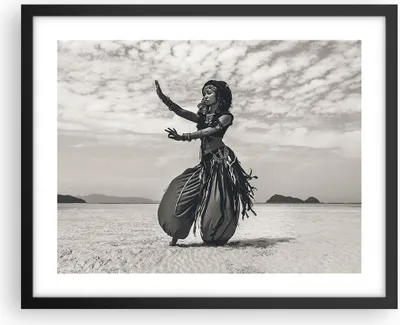 Produktbild von Gerahmtes Poster - Schwarzer Rahmen - Tänzer Folk Oriental - 50x40 cm - Wand Bild - Wanddeko - Wandbilder - Kunstposter - Wandposter - Bilderrahmen - Bilder - Kunstdruck - P2BAA50x40-4445
