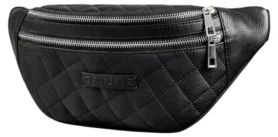 Produktbild von Azul Premium Bauchtasche Leder Damen Herren Mit Rautensteppung - Retro Vintage Festivaltasche - Modisch Gesteppte Gürteltasche Echt Leder - Stylische Hüfttasche Farbe:schwarz