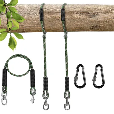 Image de Lot de 2 cordes robustes pour balançoire d'extérieur - Accessoires réglables pour hamac