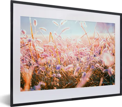 Produktbild von MuchoWow® Gerahmtes Poster Winter - Eis - Sonne 40x30 cm - Poster mit Schwarzem Bilderrahmen Wandposter Rahmen Foto Bilder - Bilderrahmen - Poster im Rahmen