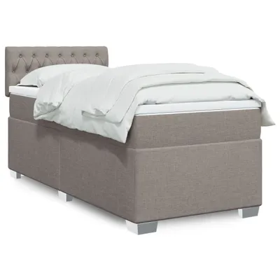 Produktbild von Boxspringbett mit Matratze Taupe 80x200 cm Stoff, Klassische Betten 2024 Neu