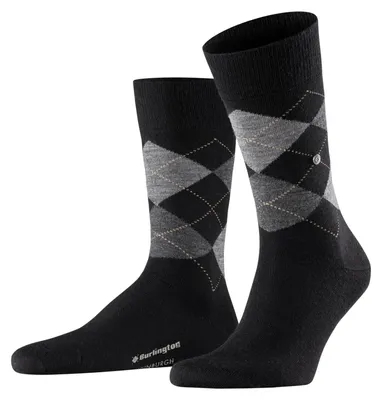 Produktbild von Burlington Herren Socken Edinburgh M So Wolle gemustert 1 Paar, Schwarz Black 30
