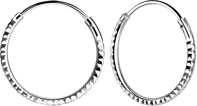 Produktbild von Creolen Silber 925 Ohrringe "Diamond Cut" 16 mm