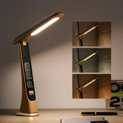 Obrázek produktu pro Bezdrátová LED stolní lampa s dobíjecí baterií a digitálním displejem – s funkcí stmívání a dotykovým ovládáním